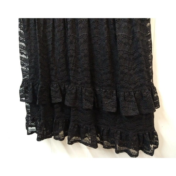 Lane Bryant WM 16 Dress NWT Black Short Sleeve Lace Zip Closure Ruffle Bottom - Picture 3 of 7